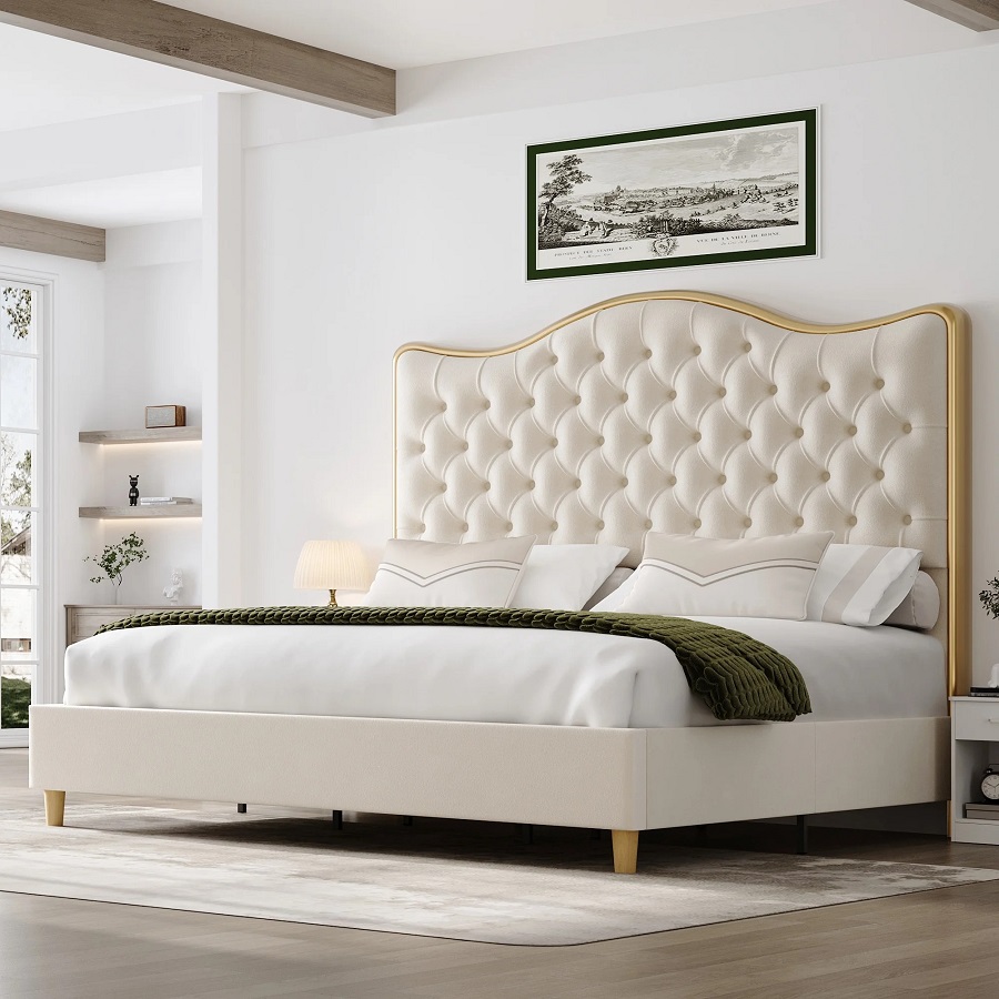 upholstered bed
